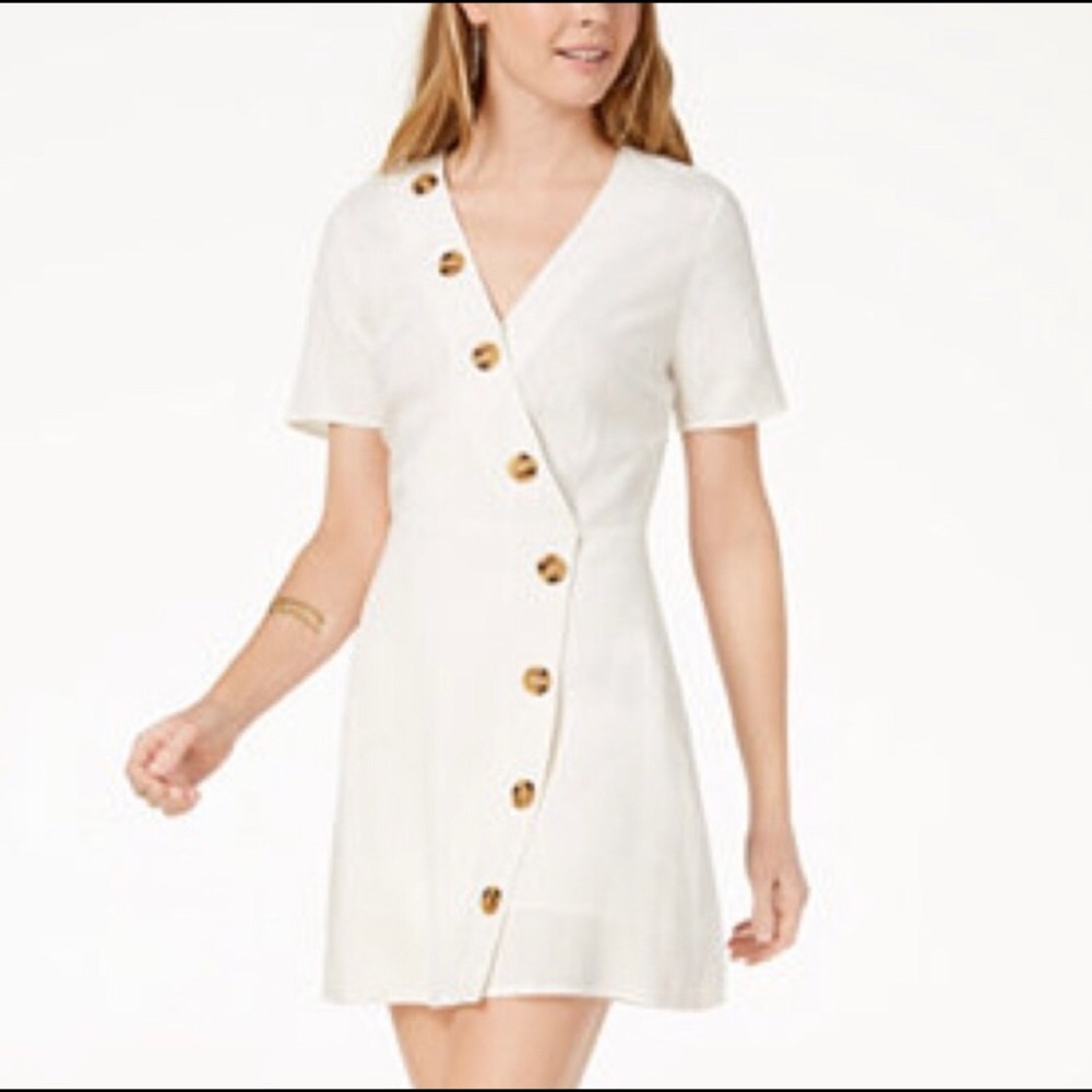 NWT Moon River Asymmetrical Button Down Mini Dress